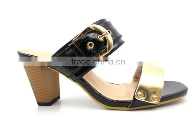 new fashion middle heel slipper lady party sandals slipper