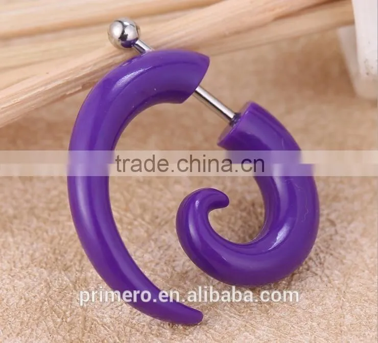 Acrylic Ear Plugs Ear Expander Carved Snail Spiral Taper Stretcher Piercing Body Jewerly