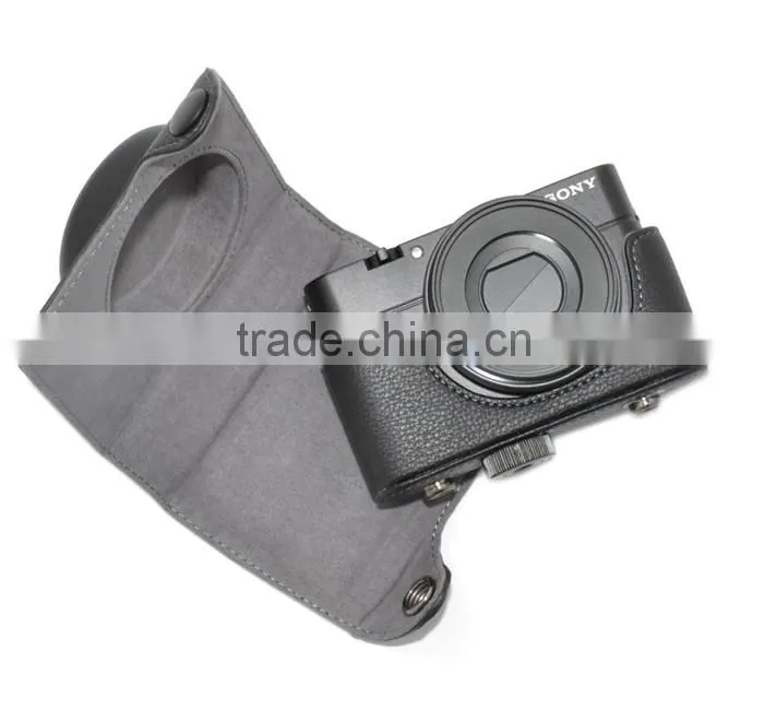 JJC camera bag PU Leather Case for SONY RX100 Black dslr camera