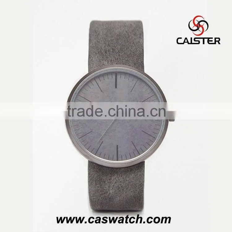 2016 hot fashion round case men's watch, quartz movement leather watch on Alibaba, custom made delicate western wristwatch
