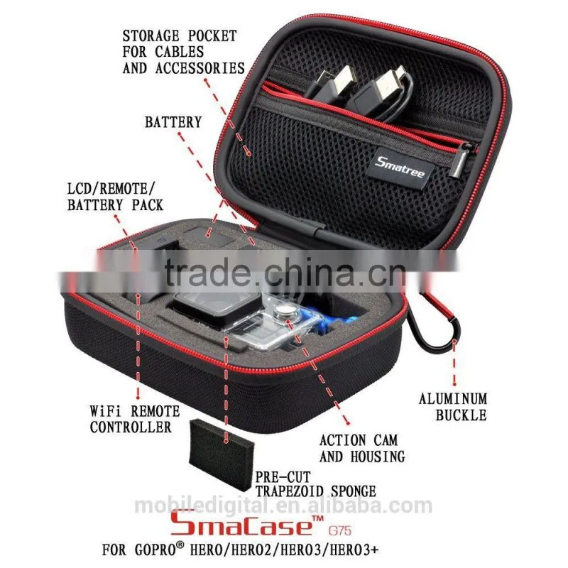 Shockproof EVA gopro camera case for go pro hero 3 hero3 3+ protective carry hard accessories bag