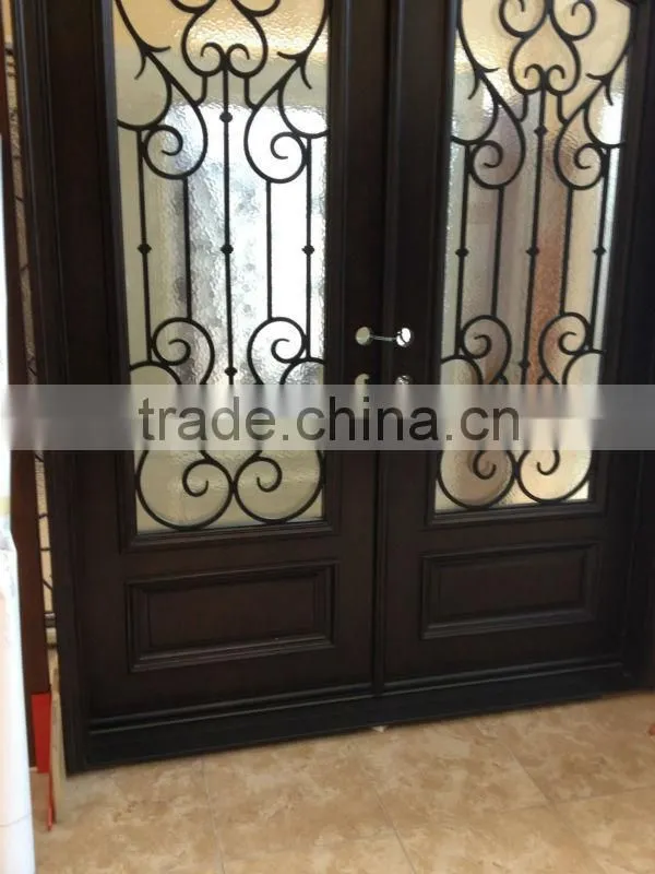 wrought iron wood door
