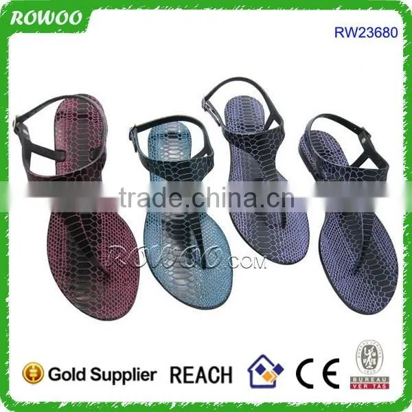 hot selling ladies fancy flat sandal pvc jelly fashion sandals