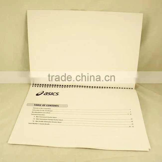 Customed cheap wrestling notebook printing with sprial