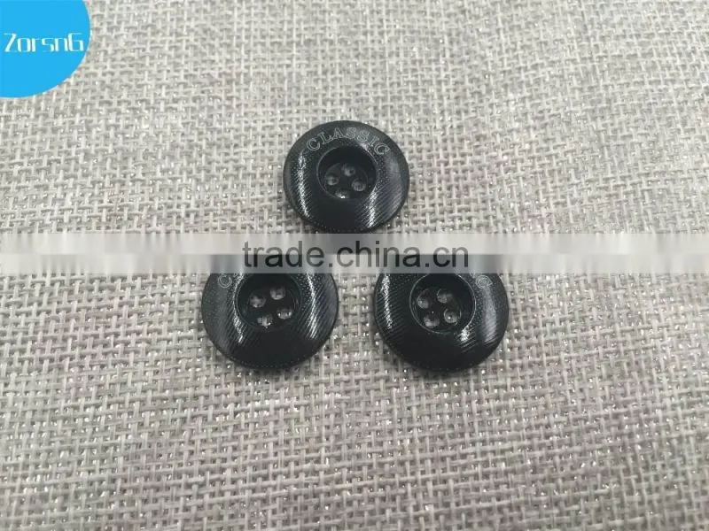 round clear 4 hole custom made metal button for garment