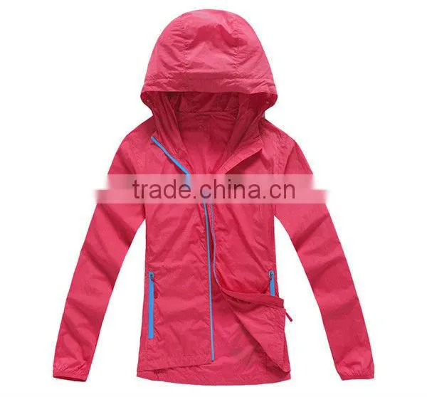 Womens waterproof hooded windbreaker
