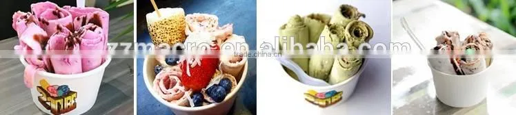 Durable instant fry pan ice cream machine
