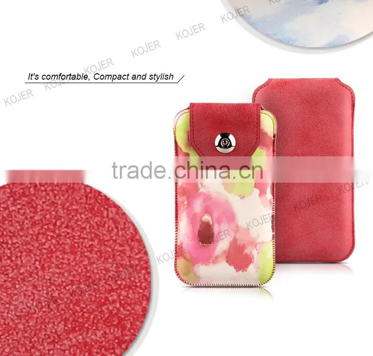 universal soft PU smart phone pouch bag
