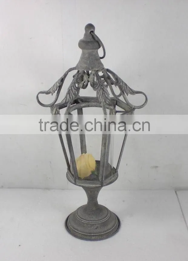 8009437F- hex metal candle lantern