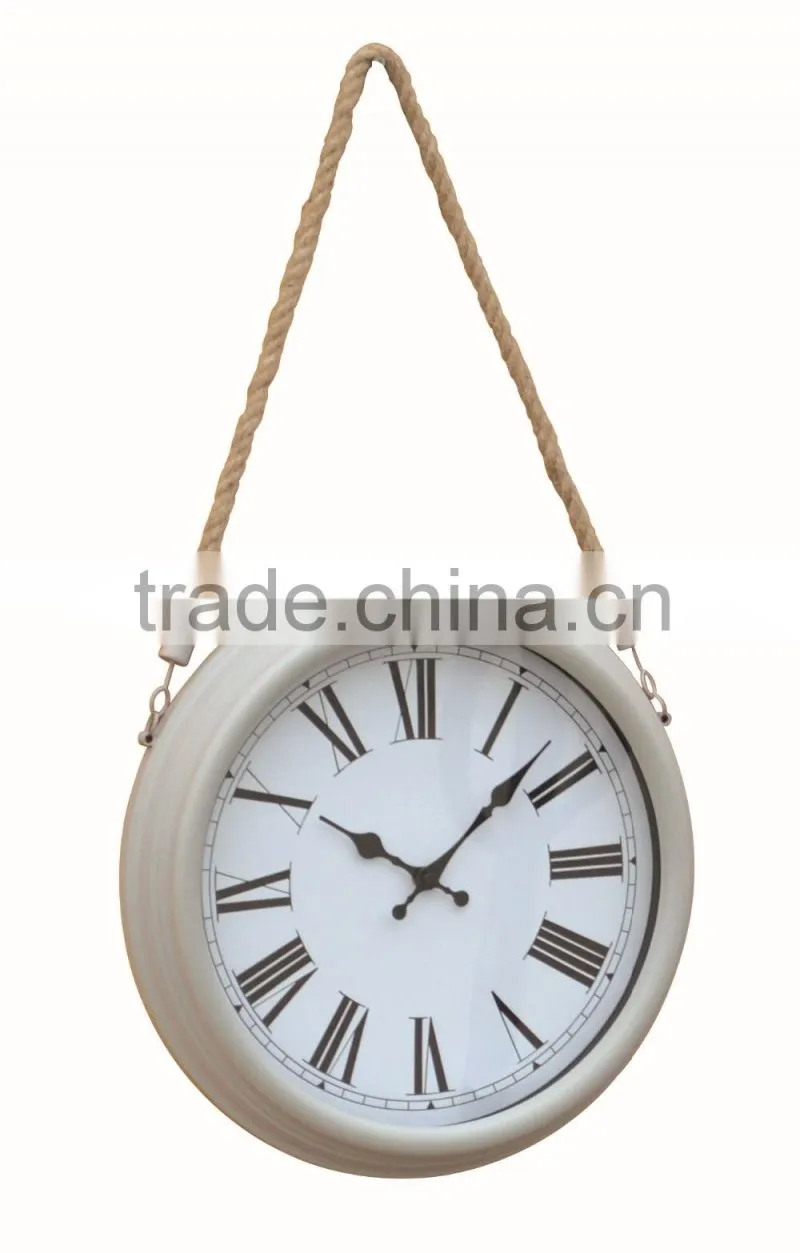 Retro rope metal decorative wall mounted clock