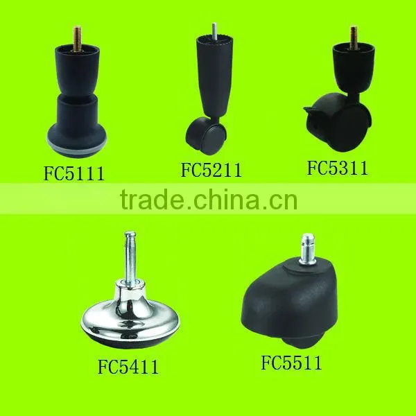 hot sale high quality 50mm plastic thread stem bed caster wheels with brake (FC5211A)