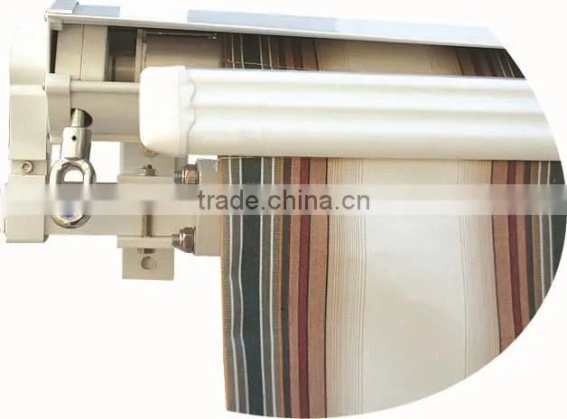 Automatic alum retractable half cassette awning