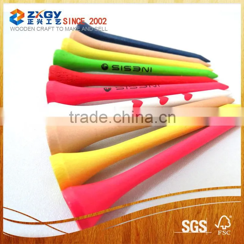delicate colorful wooden golf tee