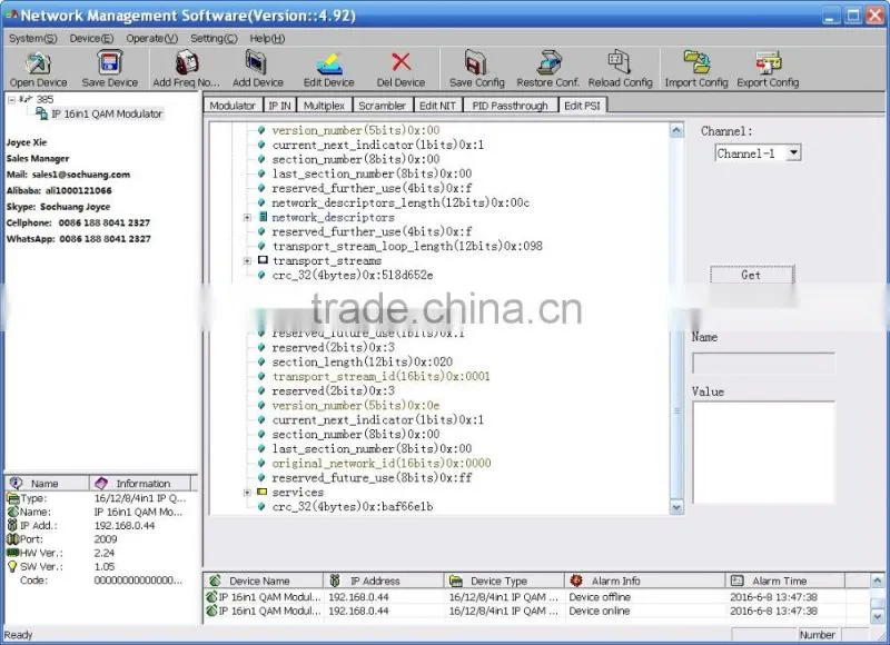 SC-4144 IP to QAM Modulator with MUX-Scrambler