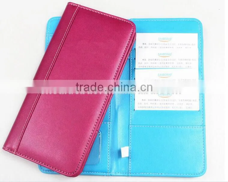 direct factory sale leather cheque holder/leather passport holder/leather cheque holder with custom logo