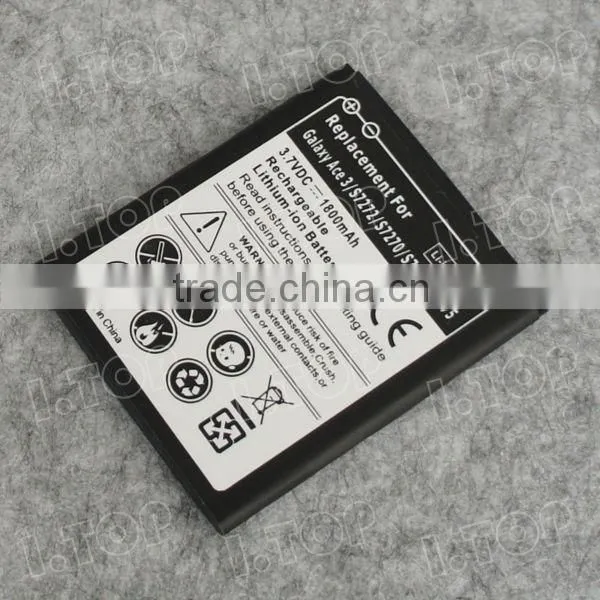 Backup battery for Samsung Galaxy ACE 3 S7272,3.7V 1800mAh,18 months warranty