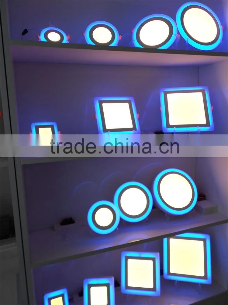 round LED panel light white +blue bi-color two color LED decorative ceiling lihgt 2016 hotsale exporting product made in China