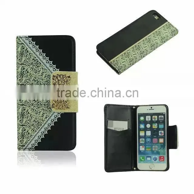 Nice Design Lace Bowknot Wallet Leather Cases For iPhone 5