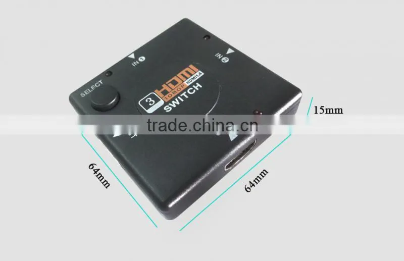 High speed 3 Port HDM Switch 1080P with 3D led light