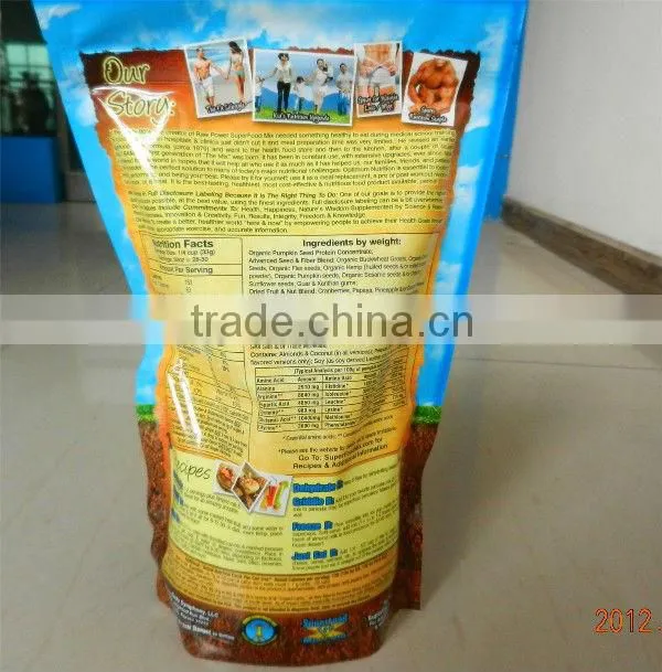 Plastic stand up pouch with zipper