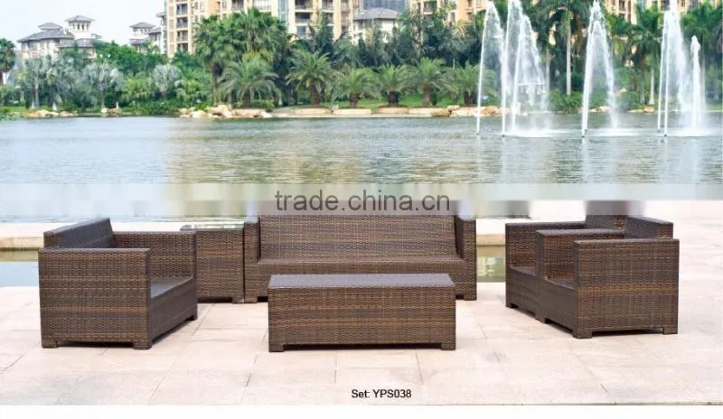 00 Outdoor coffee shop modern design elegant rattan sofa Garden dining set YPS050