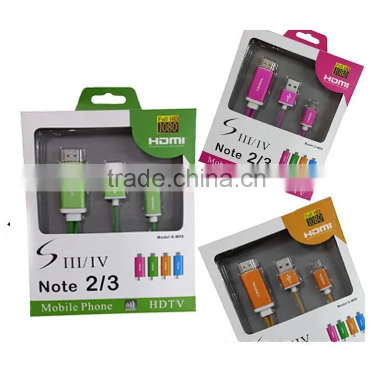 metal material mhl adapter esata to cable with charger cable