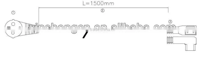 Euro VDE power cord/CE power cord