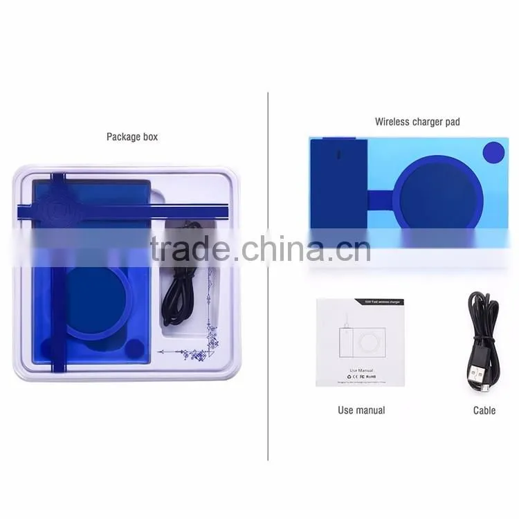 2016 Cool LED Indicator Charging QI Standard Wireless Charger Receiver For iPhone Samsung