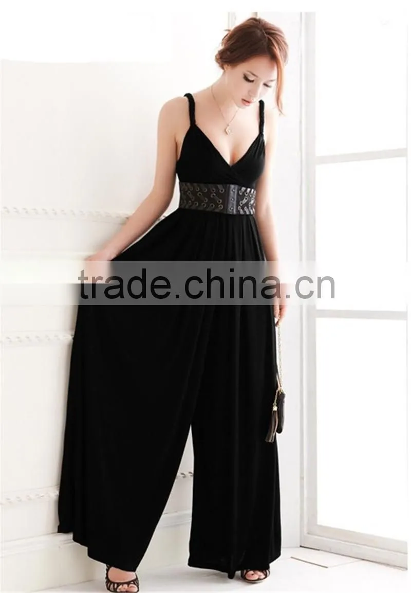 Sexy Women V Neck Sleeveless Pants Long Jumpsuit Casual Trousers Fashion Rompers