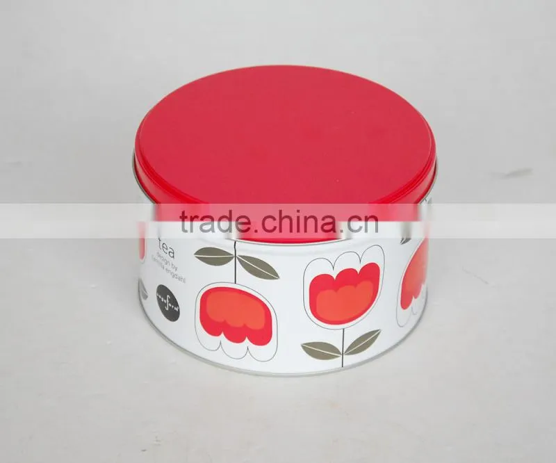 China Food Grade Customized Empty Round Shape Green Color Bulk Tin Box Tea