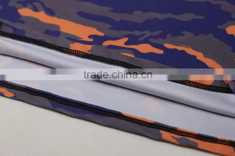 Crew neck sublimation camouflage t-shirt fitness compression sports camo t shirt