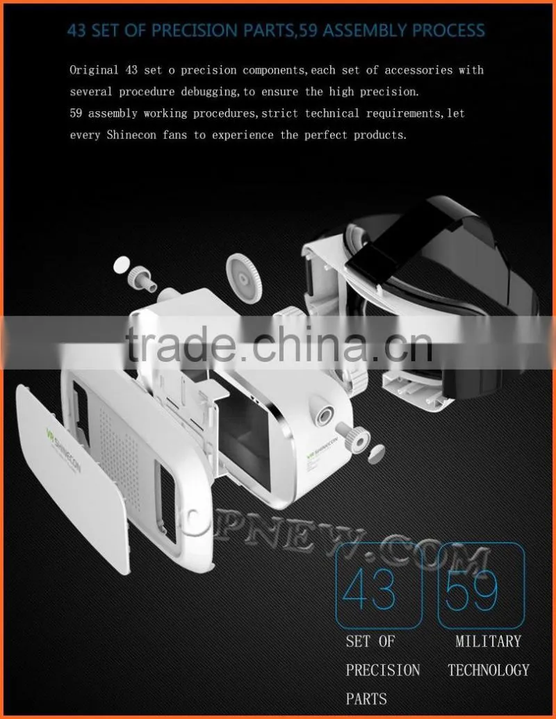 2016 hot selling VR BOX 2.0 Virtual Reality Glasses 3D VR Headsets Helmet with Bluetooth Remote Controller