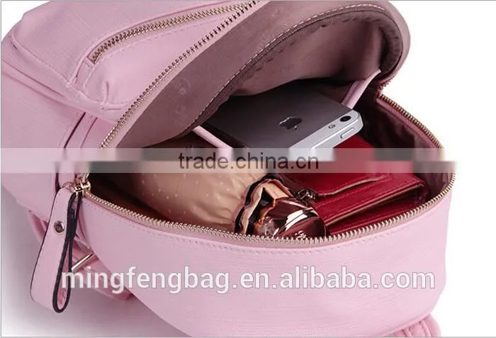High Quality PU Leather Pink Girl Backpack