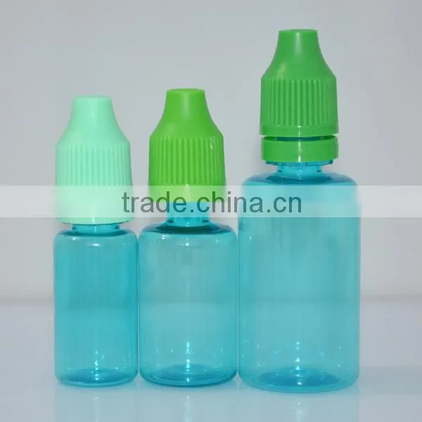 30ml long neck pet bottle light blue / light blue pet bottle tamper childproof cap/ light blue empty bottle 30ml
