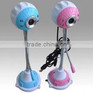 New cartoon free driver usb 2.0 led light webcam