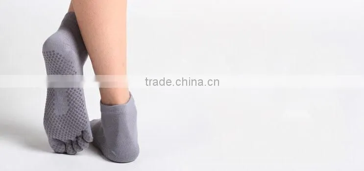Sexy Hot Teen Girl Custom Made Socks Purple Anti Slip Yoga Pilates Toe Socks