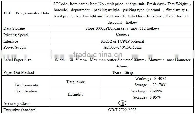 Hot Selling Barcode Printer Weighing Scales Platform HLS1000