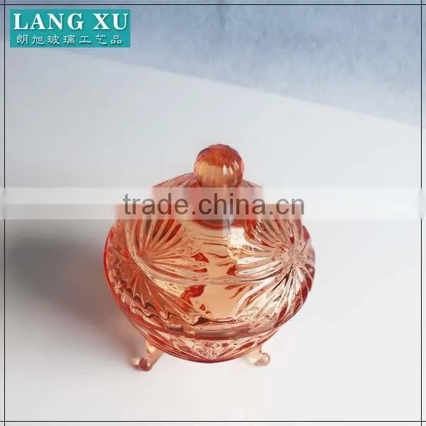 Round wedding lucid glass jar for candy buffet with lid