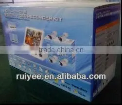 DVR-6414MKS new model CCTV 4X IR Day/Night Camera 4 Channel 4CH 4 CH DVR KIT + 10.5 inch LCD Surveillance System