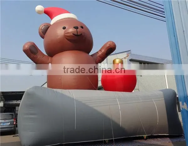 10m huge Christmas inflatable bear/ customized cute inflatable bear model for christmas decoration