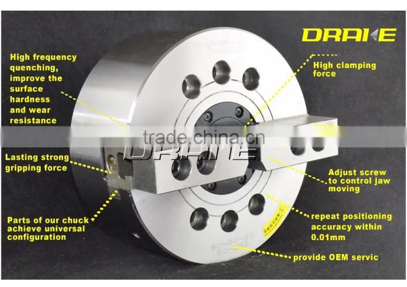 Two jaw 210mm through-hole Hydraulic lathe chuck