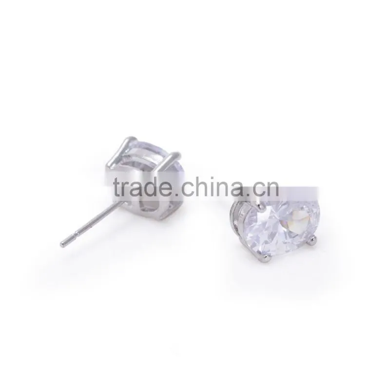 New Arrival Oval Clear Cubic Zirconia Stud Earrings