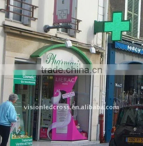 Cruz de farmacia de LED Verde