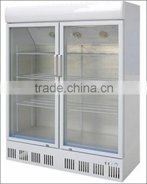 Transparent Glass Door Upright supermarket showcase display refrigerator