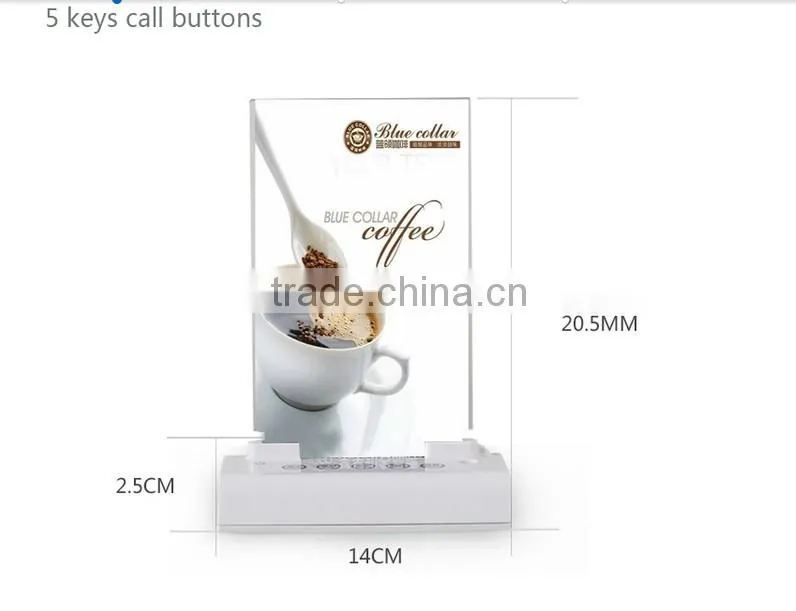 New model restaurant service table calling system waiter call button /Multi-function touch calling table card