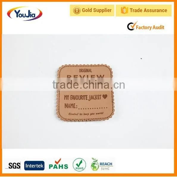 Factory custom Jeans label Pu patch garment Leather Labels