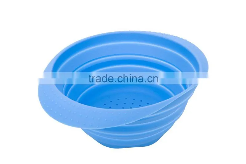 Eco-friendly High Quality Folding Food Silicone Strainer