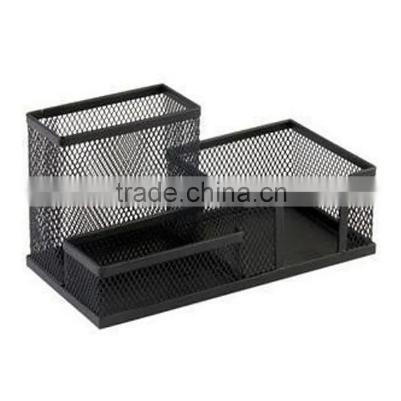 Multipurpose Metal Mesh Compartment Office Supply Caddy
