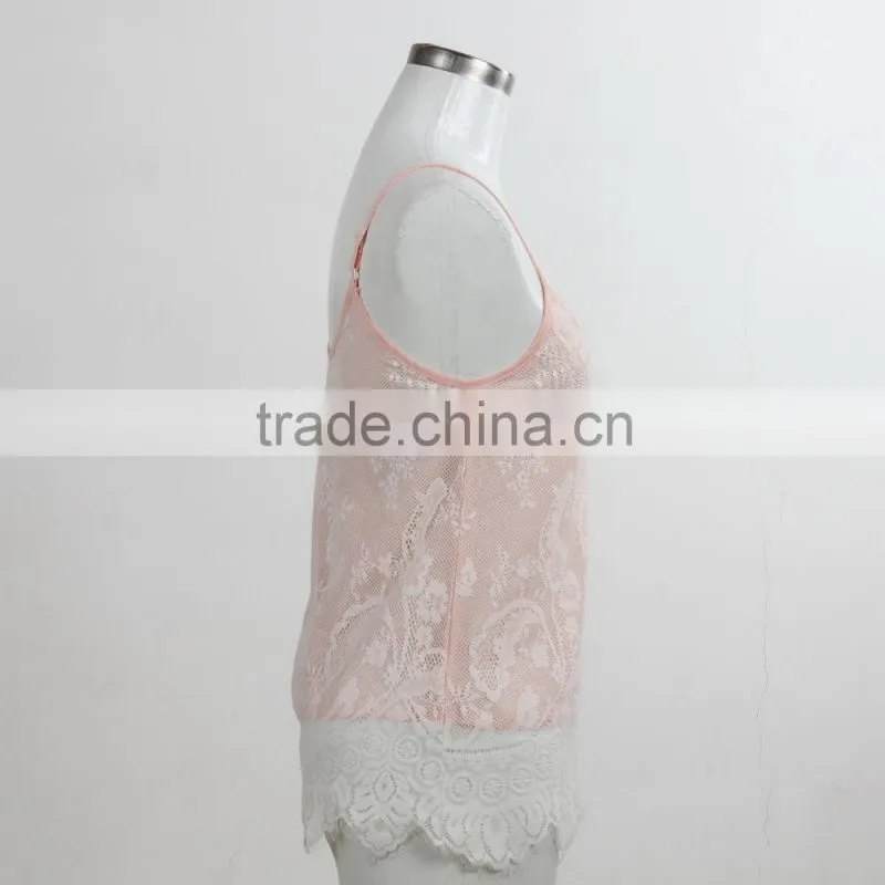 F5S15298 Printing Lace Sexy Camisole for woman