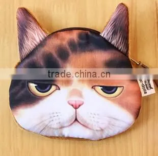 Aimigou wholesale personalized animal face coin purse cute cat purse